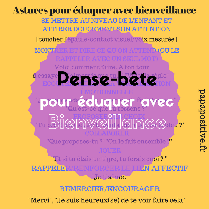 Pense bête pour éduquer avec bienveillance Papa positive