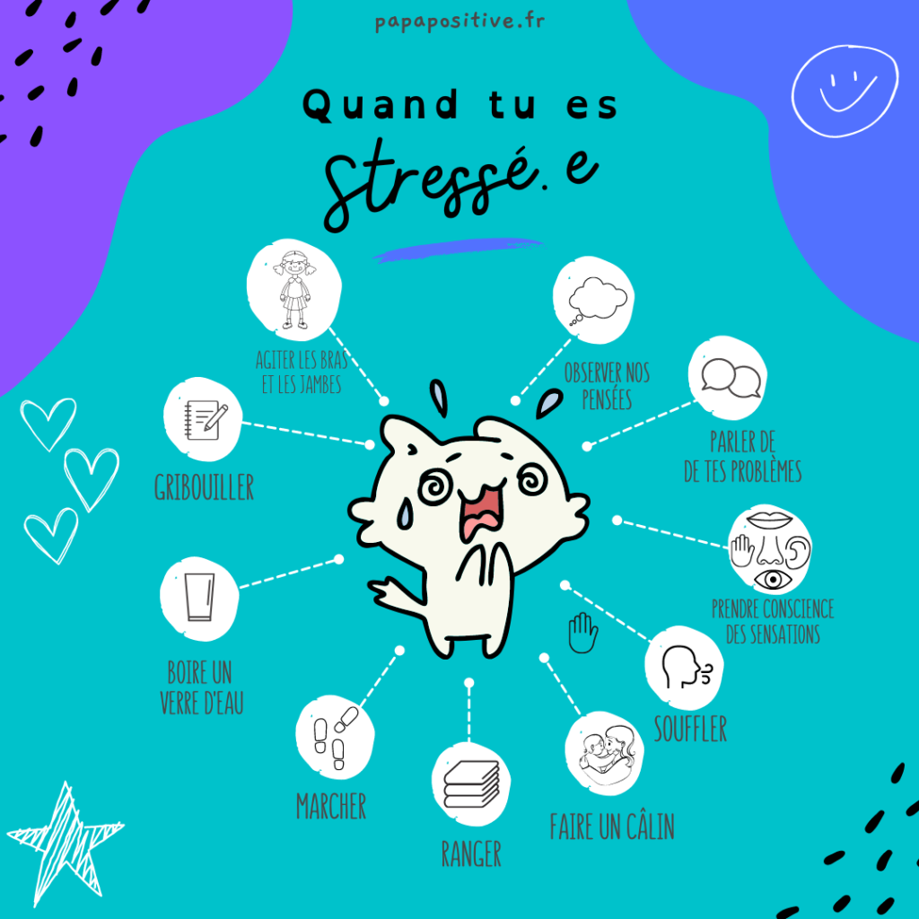 Affiche 10 Astuces Pour Diminuer Le Stress Papa Positive