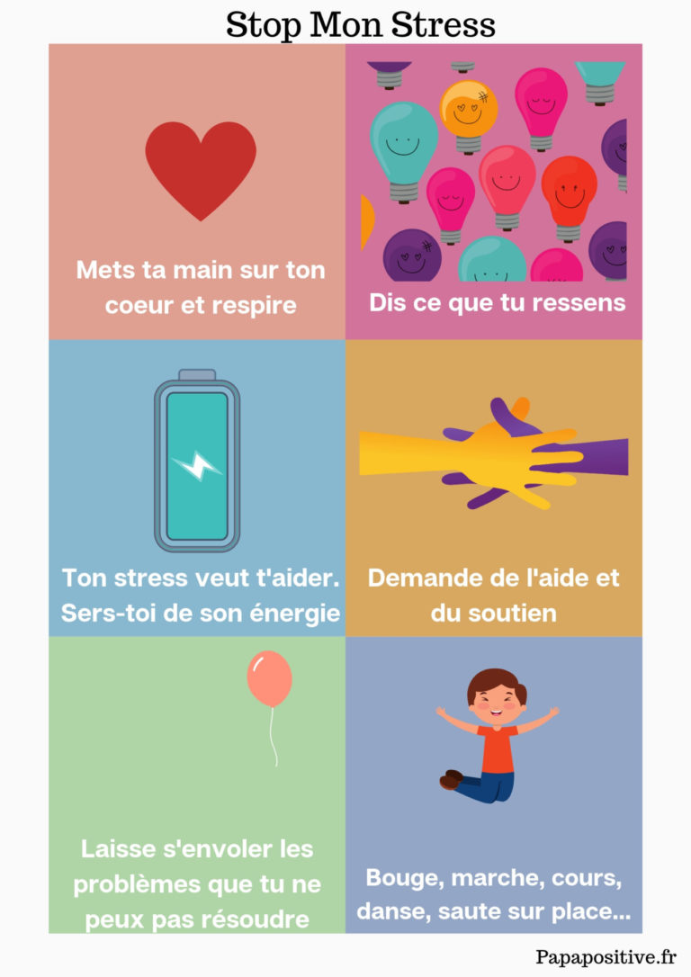 Affiche  6 solutions pour réduire le stress des enfants  Papa positive